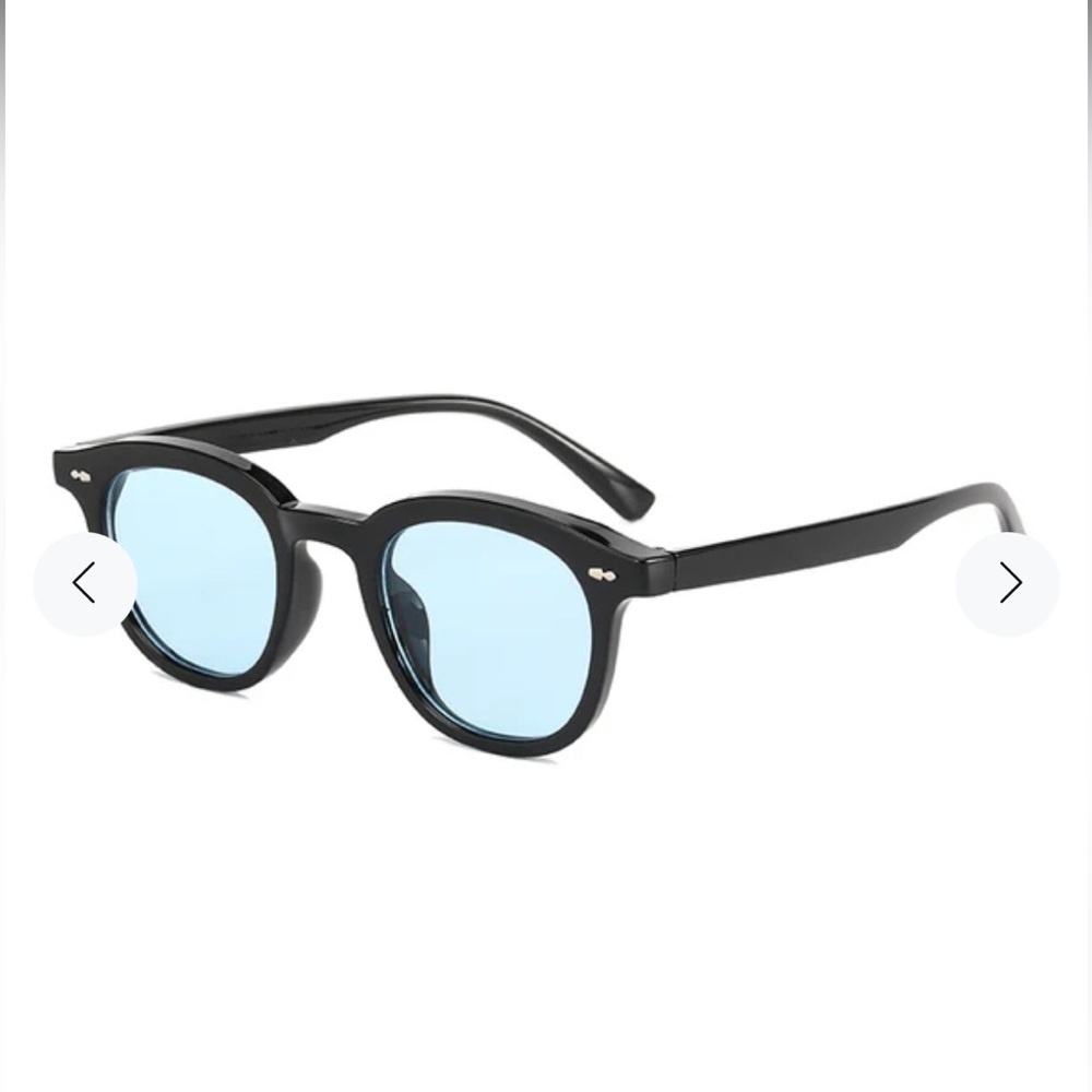 9to5 Eyewear Black Sunglasses with Custom Blue Tint | NWT